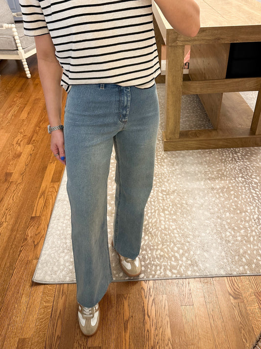 Straight Wide Leg Pants- Denim