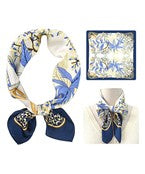 Tree Print Bandana Scarf- Navy/White