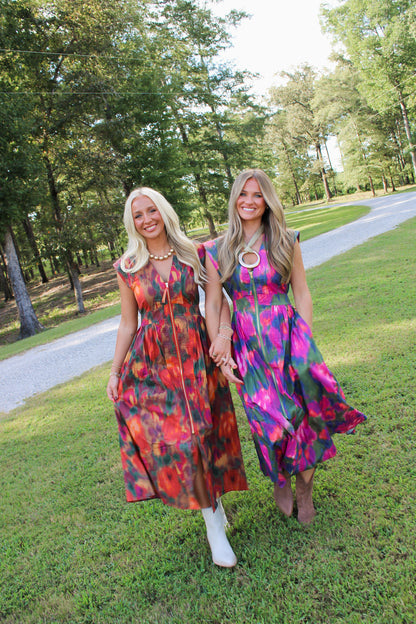The Genevieve Dress- Magenta