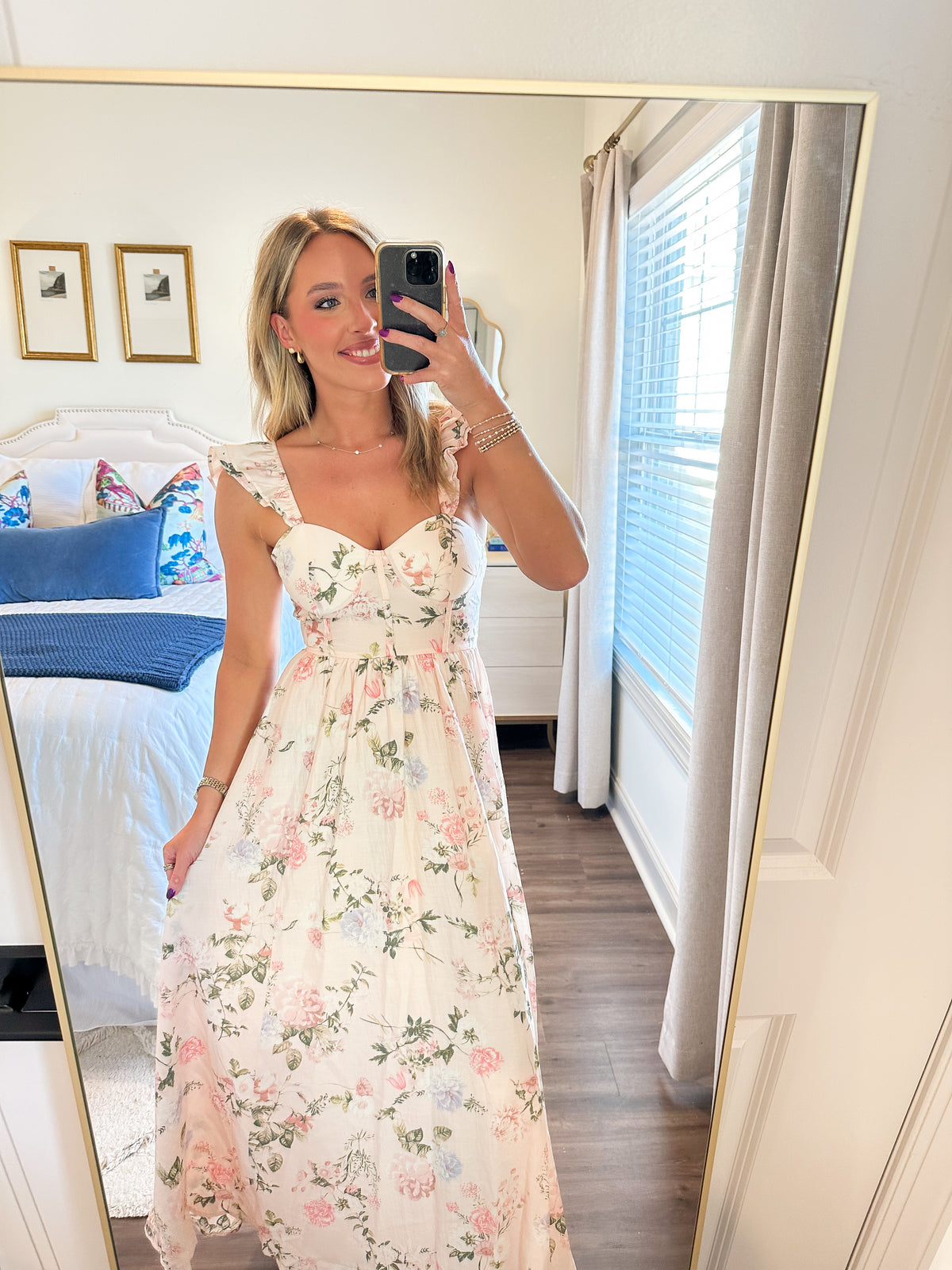 Stella Floral Maxi Dress- Blush