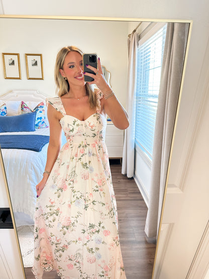 Stella Floral Maxi Dress- Blush
