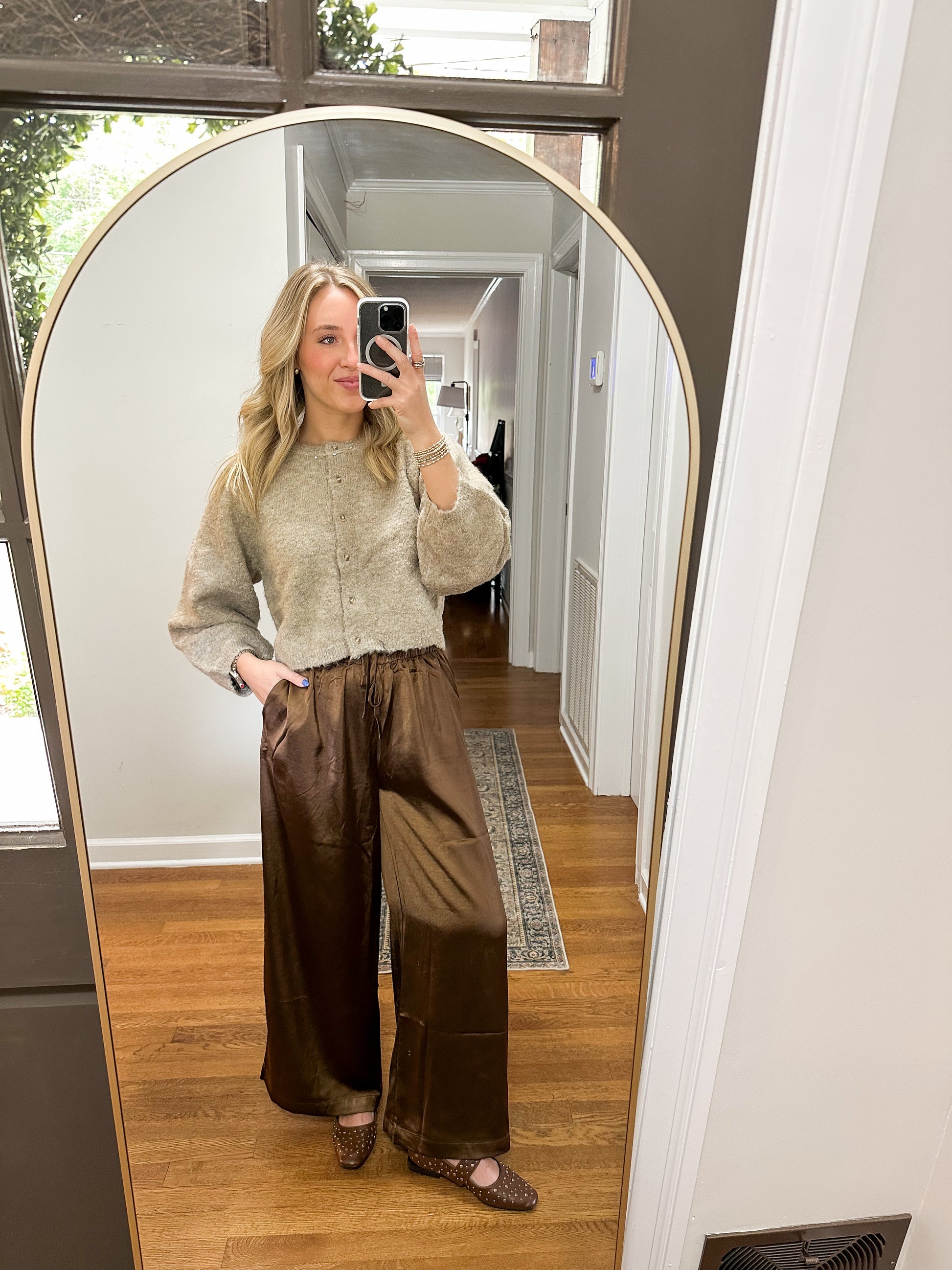 Vivi Satin Pants- Chocolate