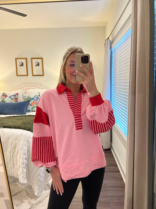 Maggie Top- Pink/Red