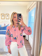 Rosie Floral Top- Pink