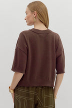 Miller Sweater Top- Brown