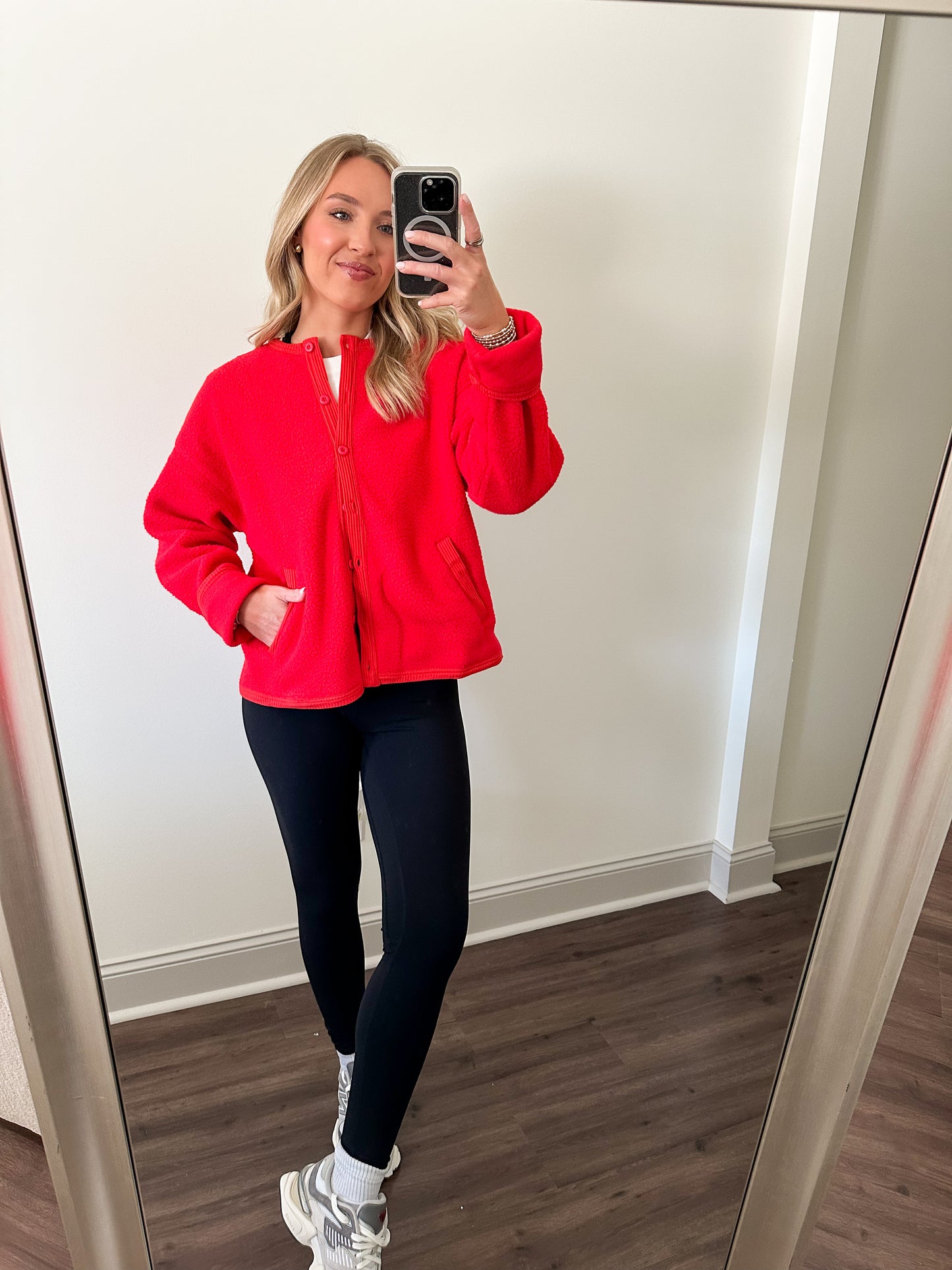 Troy Sherpa Jacket- Red