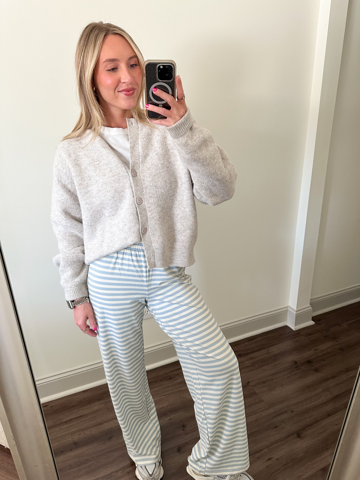 Easy Days Stripe Pants- Light Blue