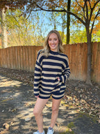 Claire Stripe Set- Navy/Khaki