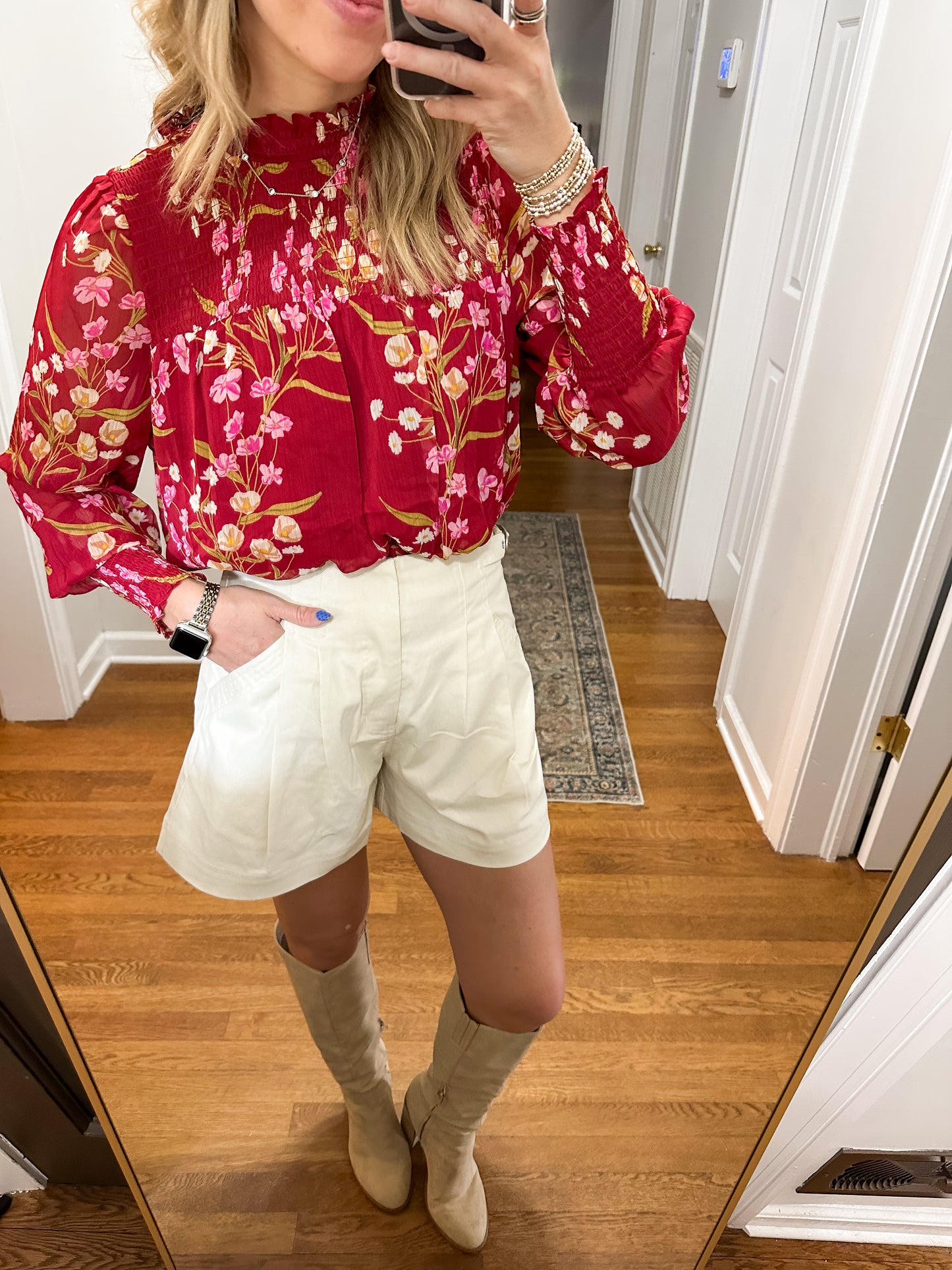 Ginnie Floral Top- Burgundy