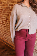 Button Up Cardigan- Mocha