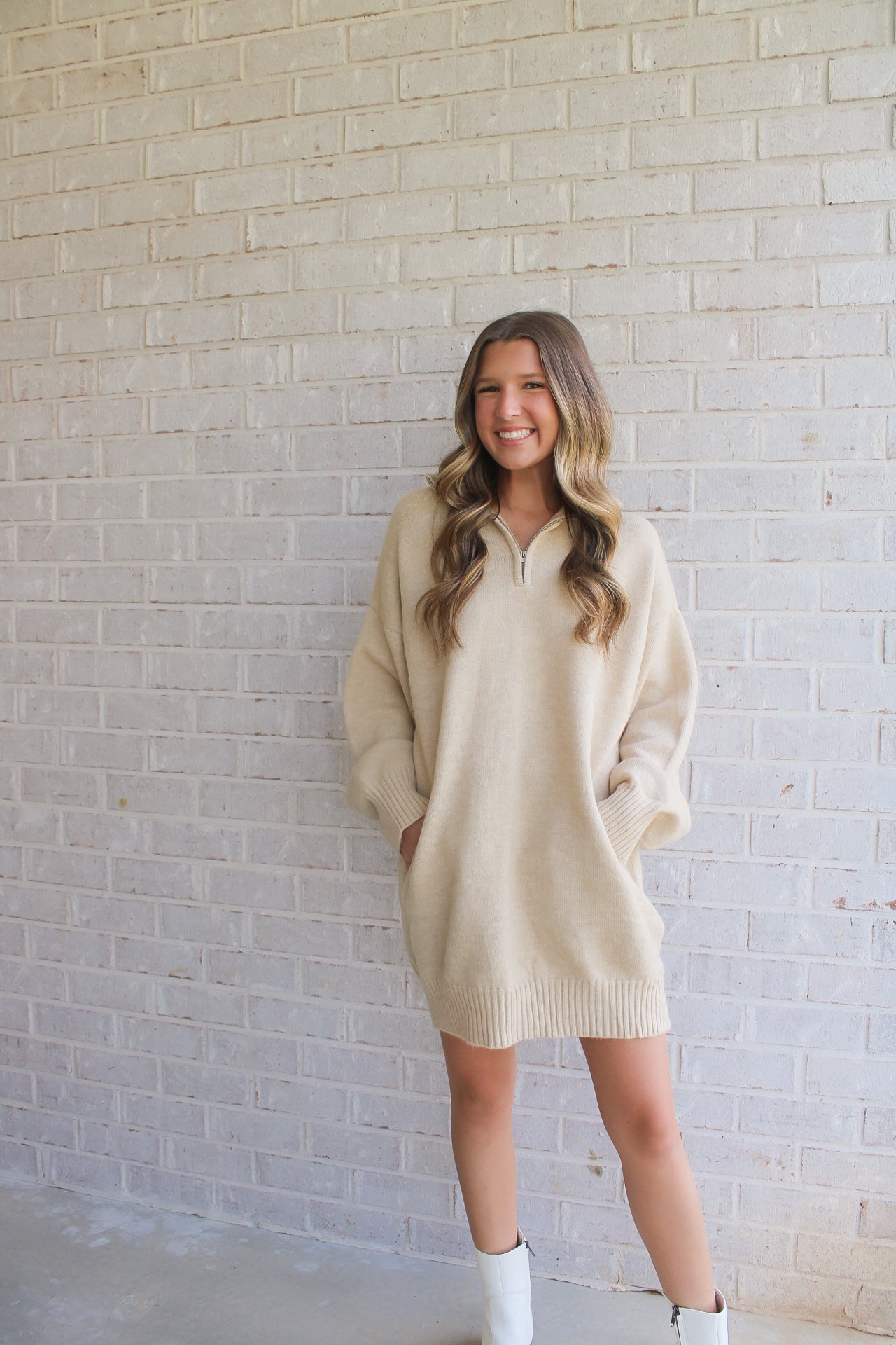 Half Zip Sweater Dress