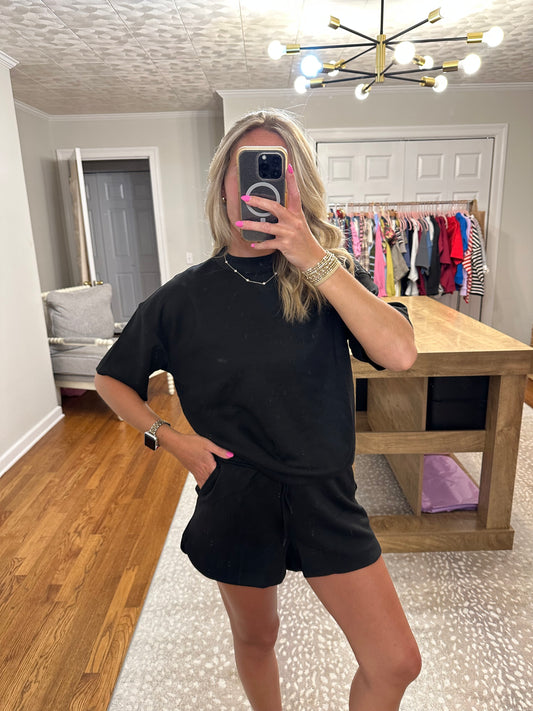 Taylor Scuba Shorts Set- Black