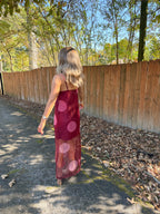 Charlie Polka Dot Maxi Dress- Burgundy