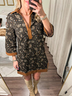 Elliston Mini Dress- Black Multi