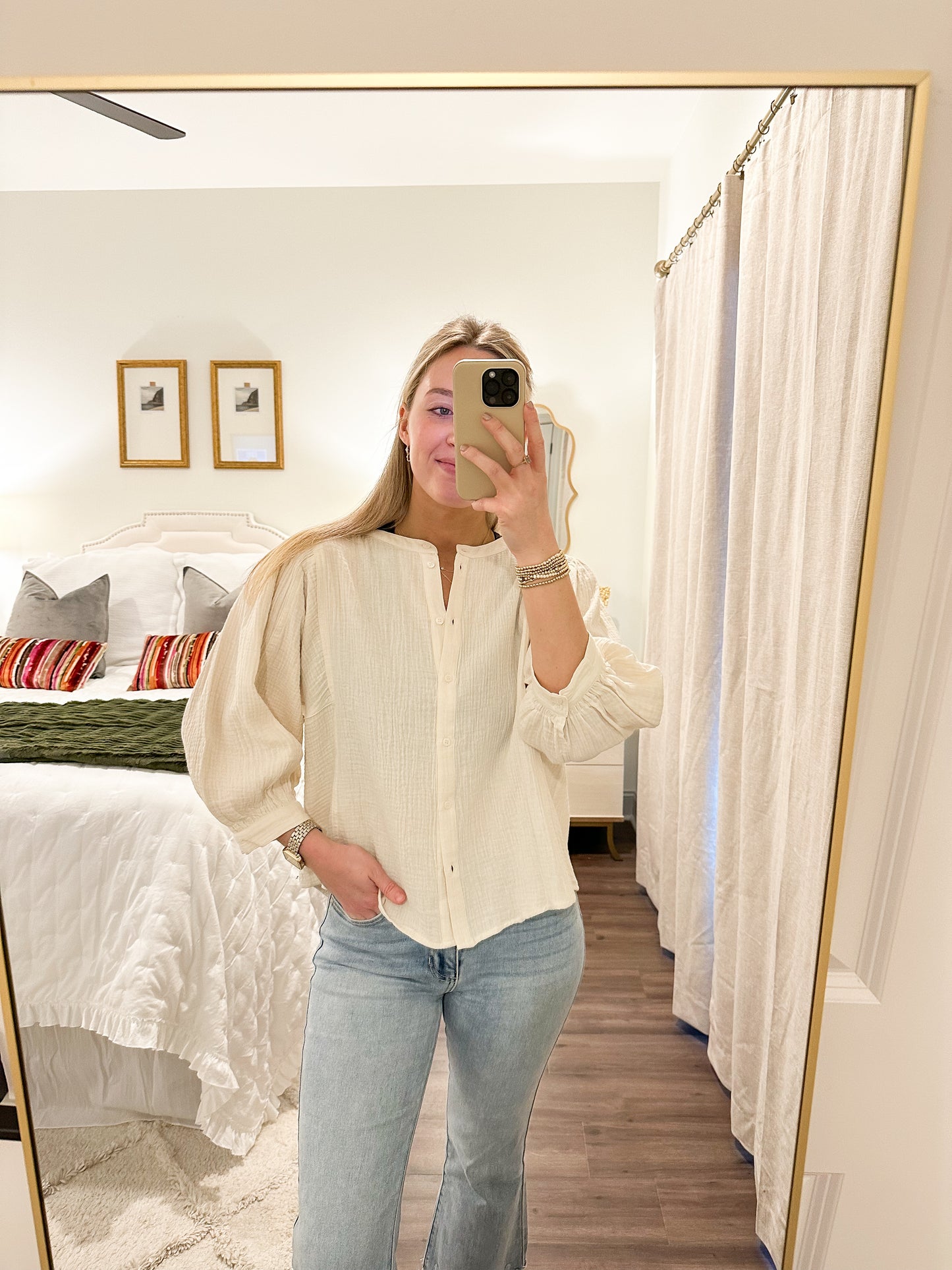 Gauze Linen Top