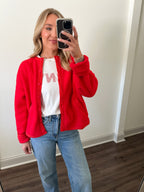Troy Sherpa Jacket- Red