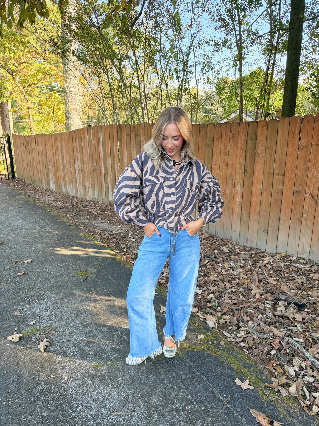 PRE-ORDER Ships 10/30 Zebra Oversized Utility Jacket- Black
