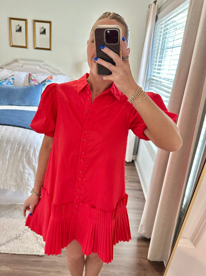 Holly Dress- Poppy Red