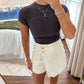 Utility Pocket Skort- White