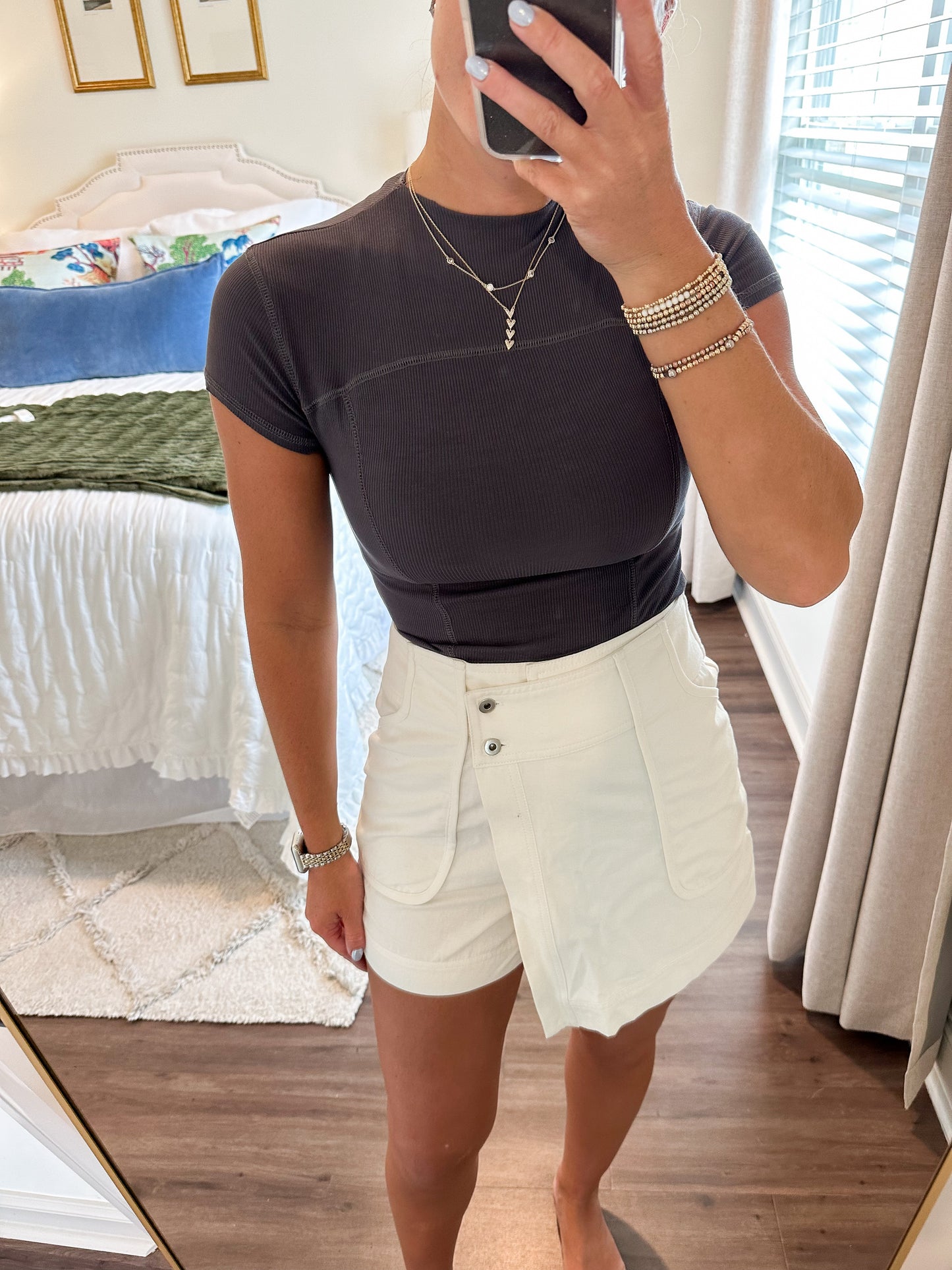 Utility Pocket Skort- White