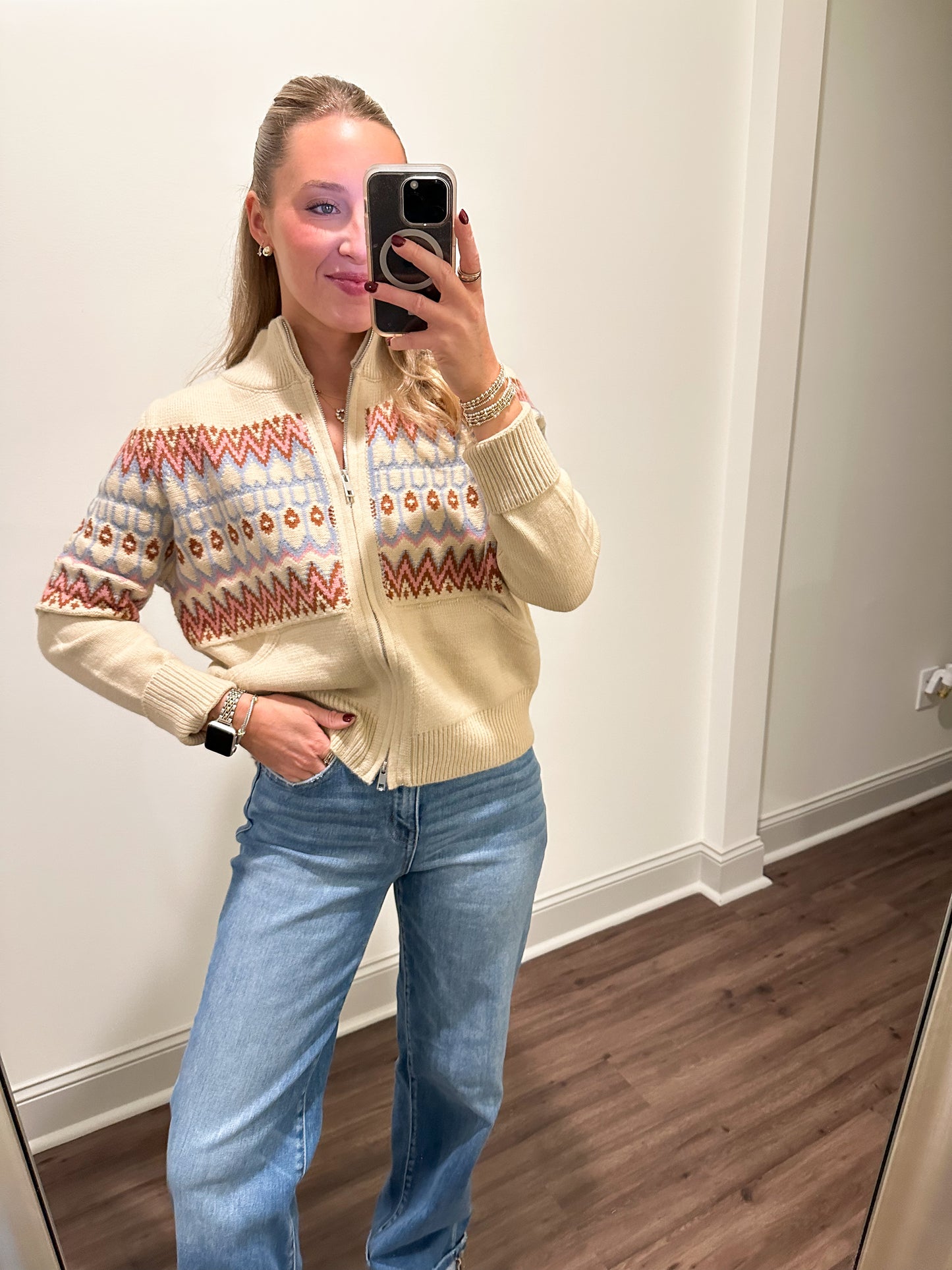 Lysa Isle Zip Up Cardigan- Sand