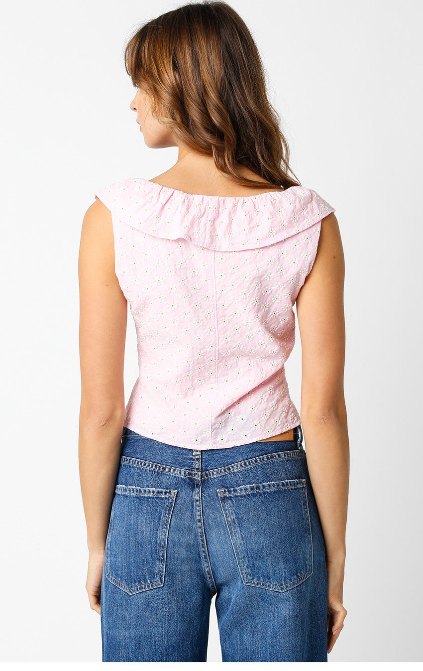 Juliette Top- Pink/White