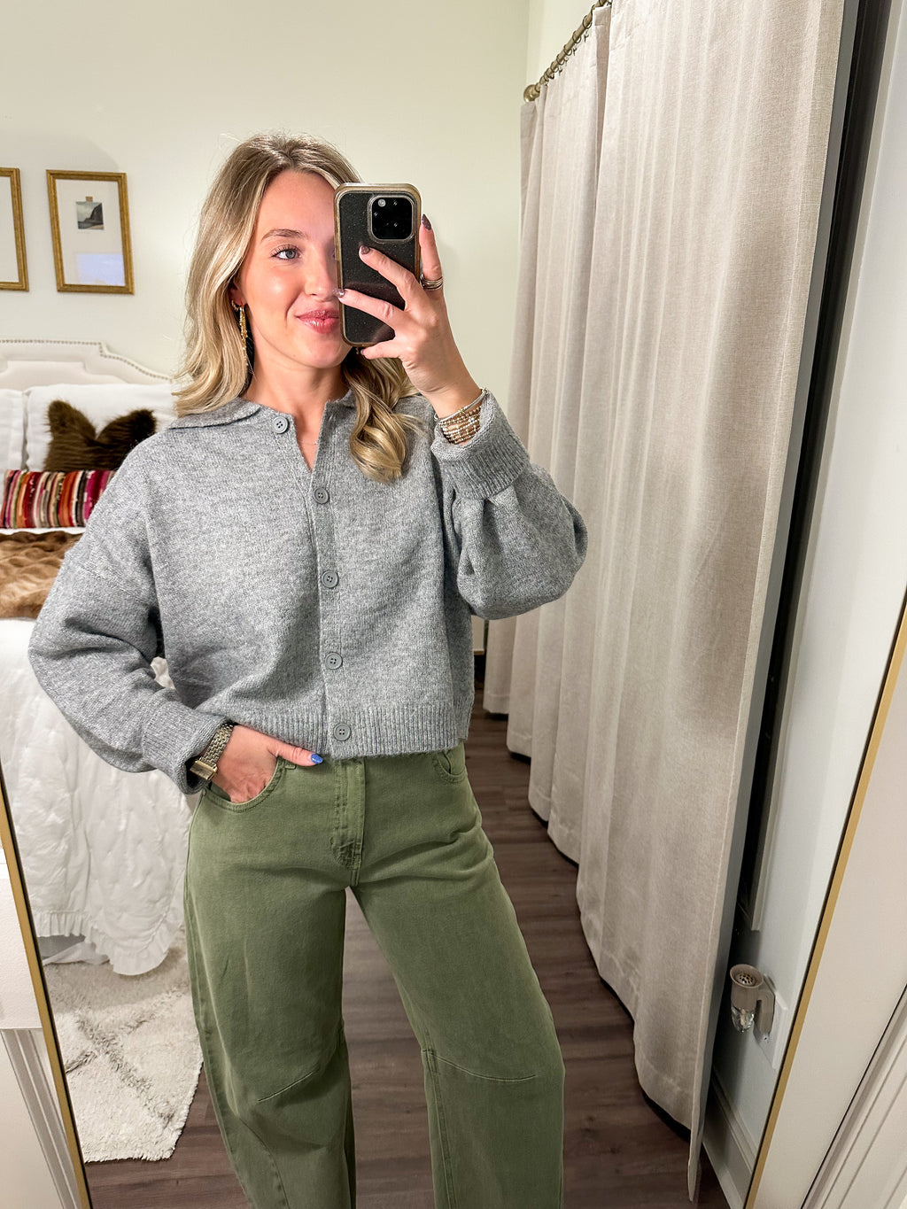 Rosewood Sweater Cardigan- Grey