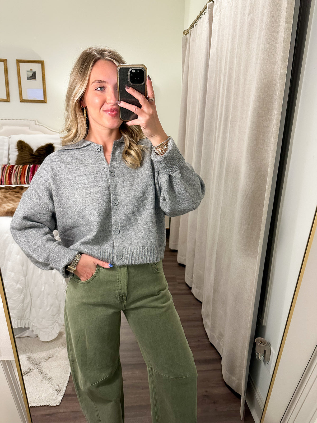 Rosewood Sweater Cardigan- Grey