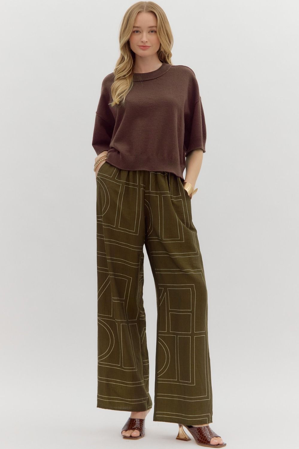 Miller Sweater Top- Brown