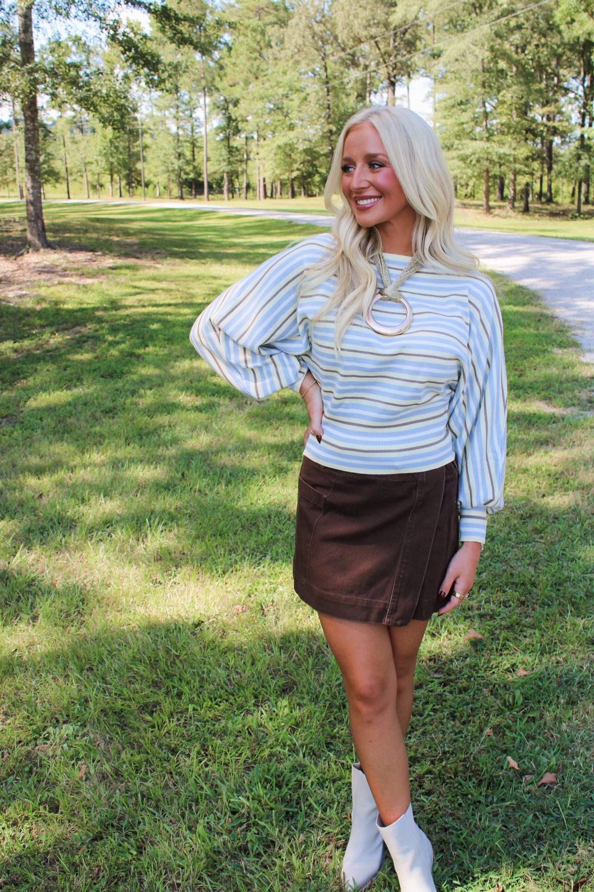 Shaylie Boatneck Top- Yellow