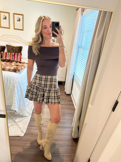 Plaid Print Mini Skirt