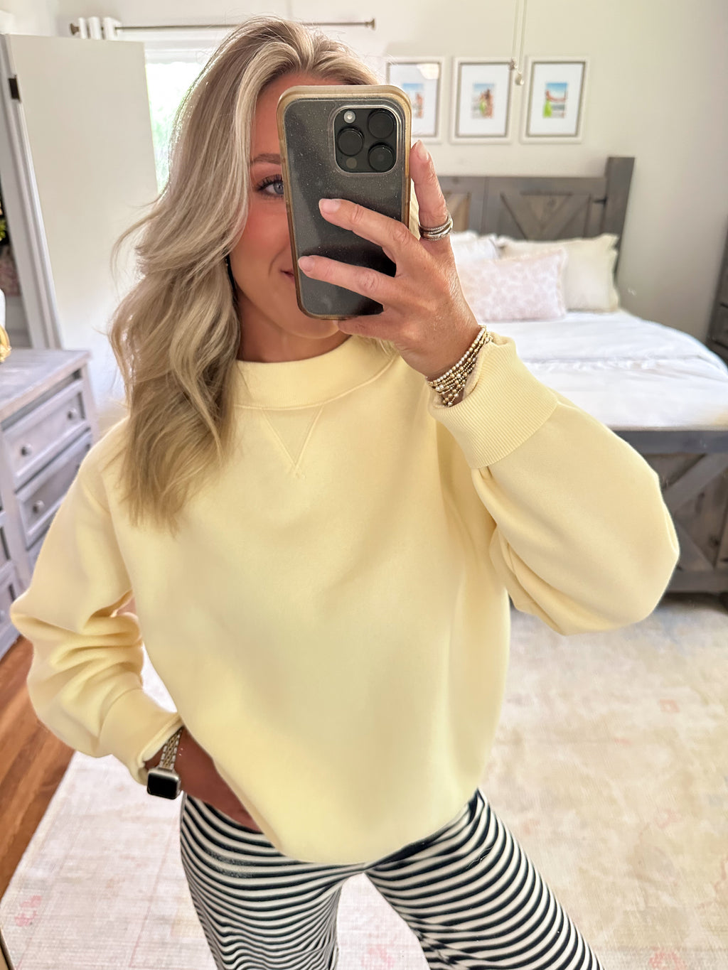 Kiera Mockneck Sweatshirt- Butter Yellow