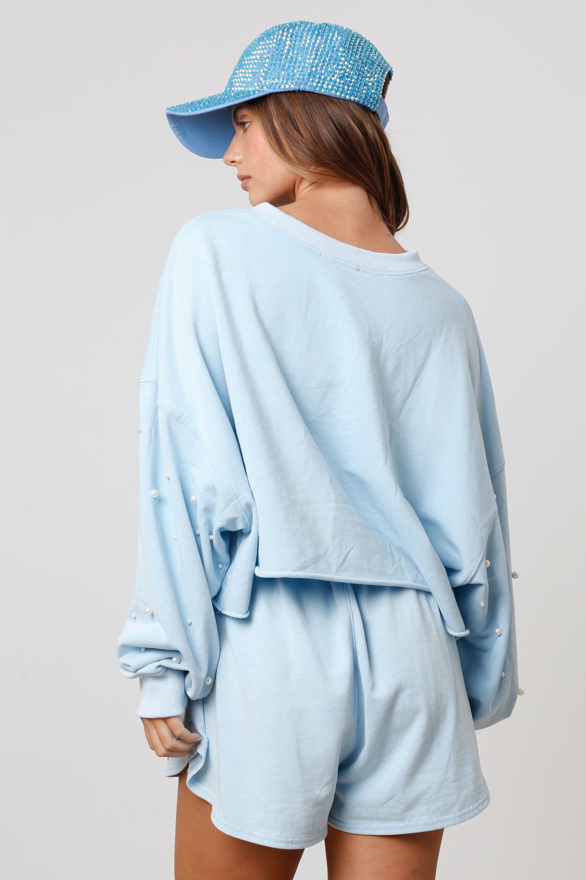 Pearl Embellished Set- Blue