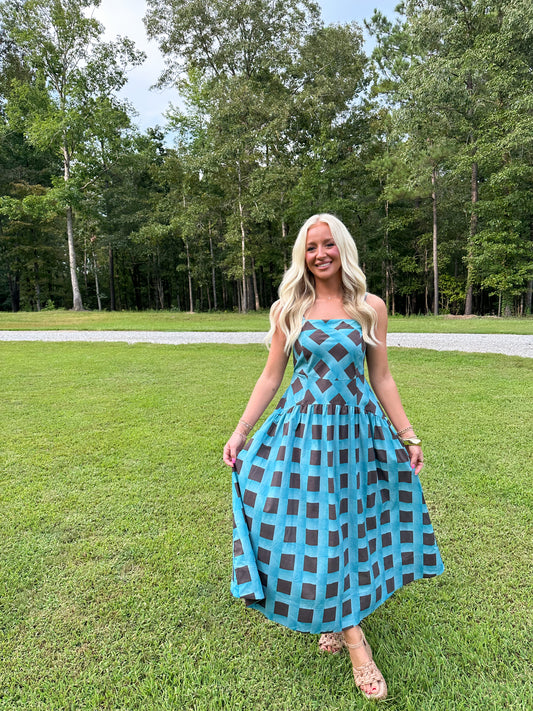 Paloma Midi Dress- Blue