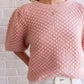 Textured Puff Sweater- Dusty Pink