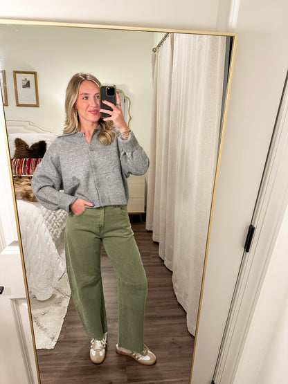Rosewood Sweater Cardigan- Grey