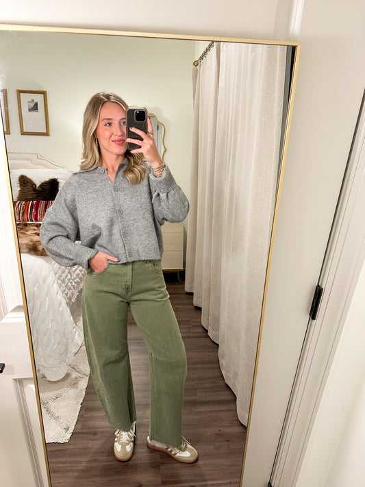 Rosewood Sweater Cardigan- Grey