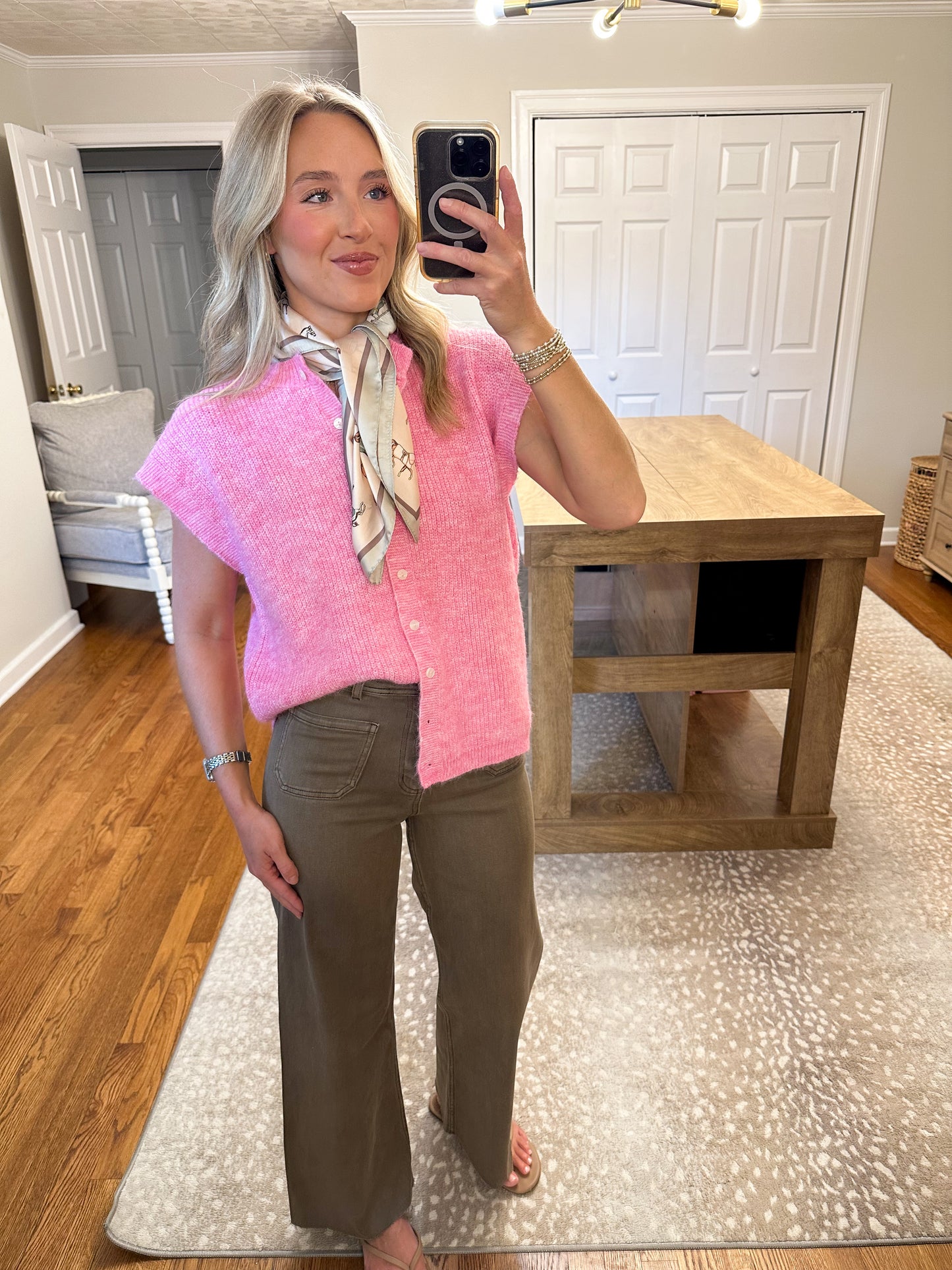 Liza Sweater Vest- Hibiscus