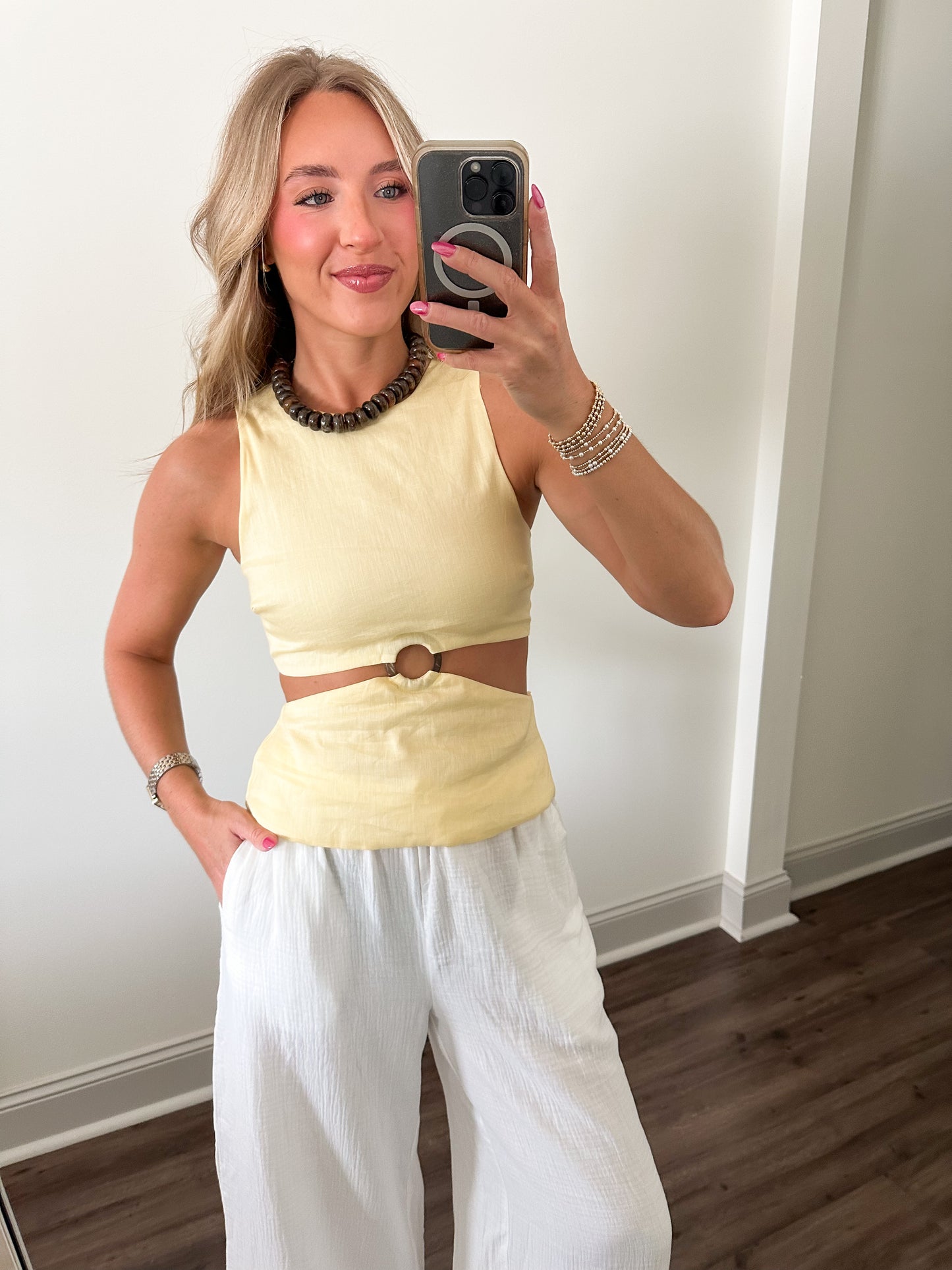 Ala Linen Top- Butter