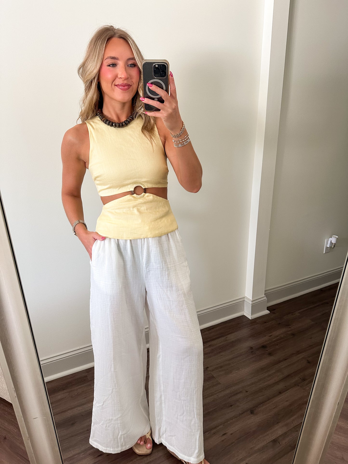 Ala Linen Top- Butter