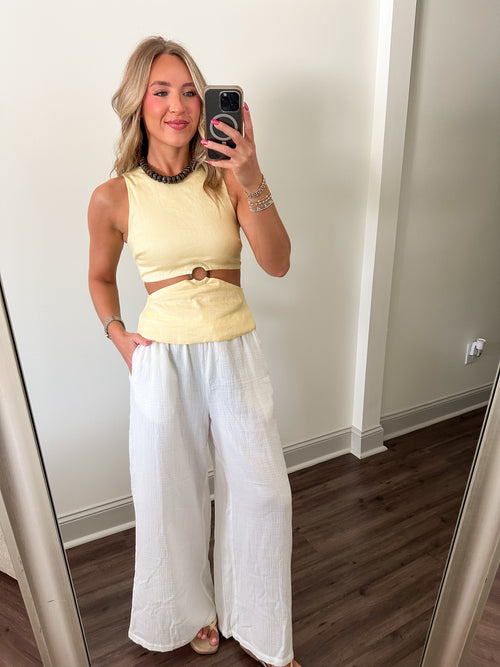 Ala Linen Top- Butter