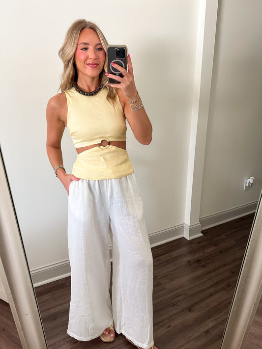 Ala Linen Top- Butter