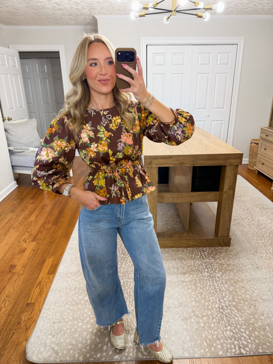 Naya Floral Tie Waist Blouse
