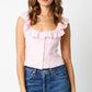 Juliette Top- Pink/White