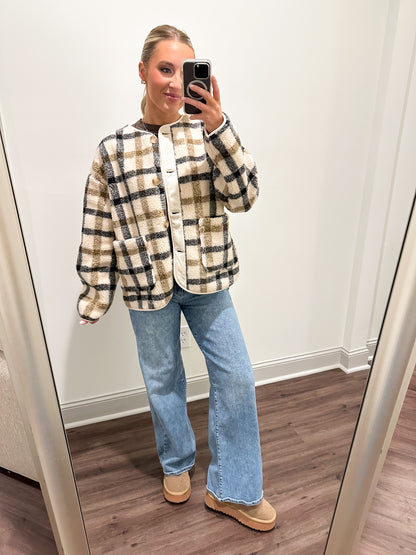 Teddy Plaid Jacket