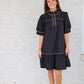 Neely Dress- Black/Tan