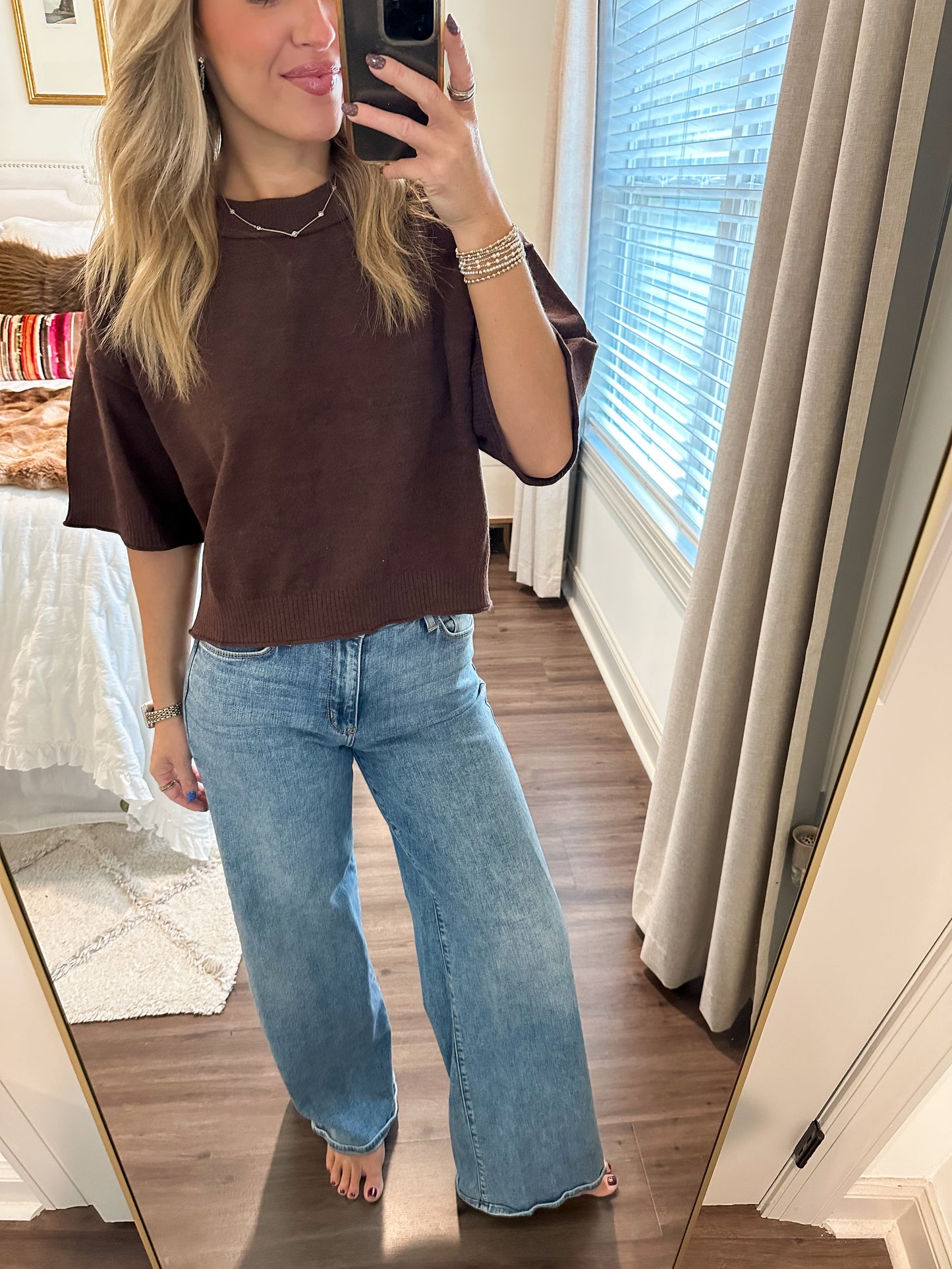 Miller Sweater Top- Brown