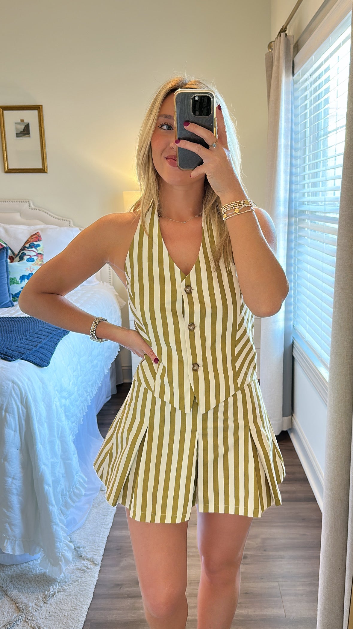 Maren Stripe Mini- Sage