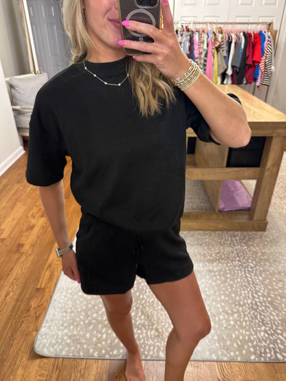Taylor Scuba Shorts Set- Black