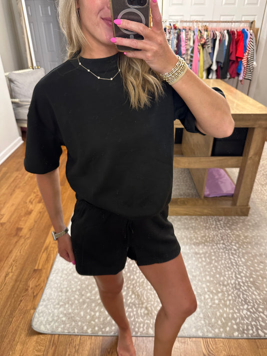 Taylor Scuba Shorts Set- Black